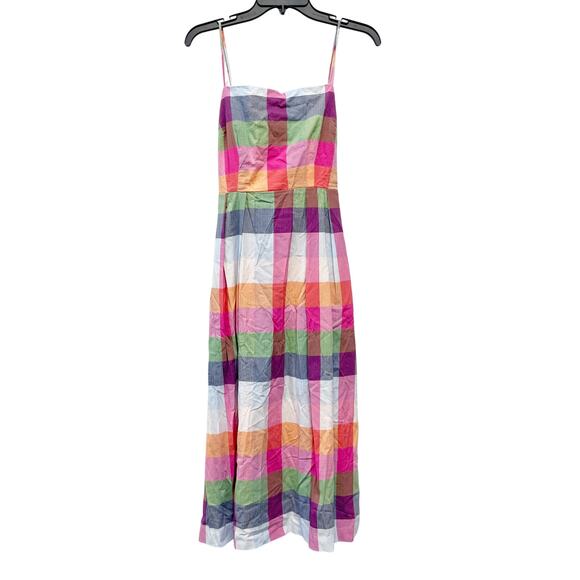 Kate Spade X Target Women's Plaid Tie Waist Midi Dress Multi Color Size Medium - Picture 2 of 6